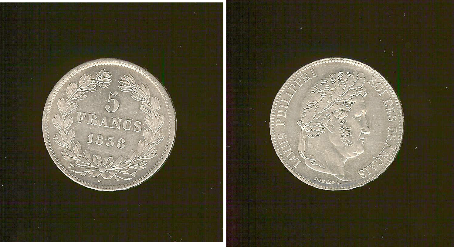 5 francs Louis Philippe 1838W Unc